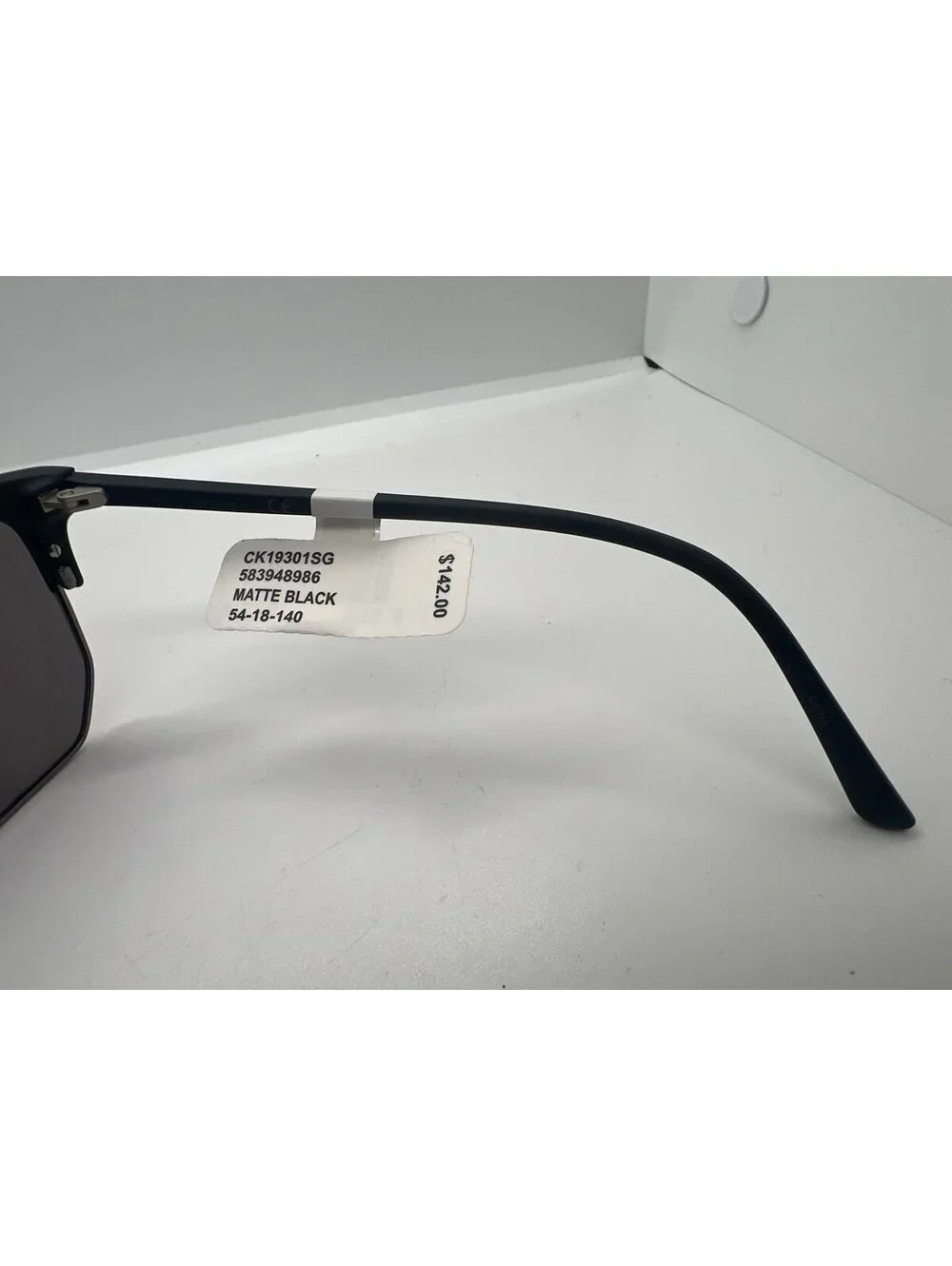 Calvin Klein Men's Matte Black Geometric Sunglasses